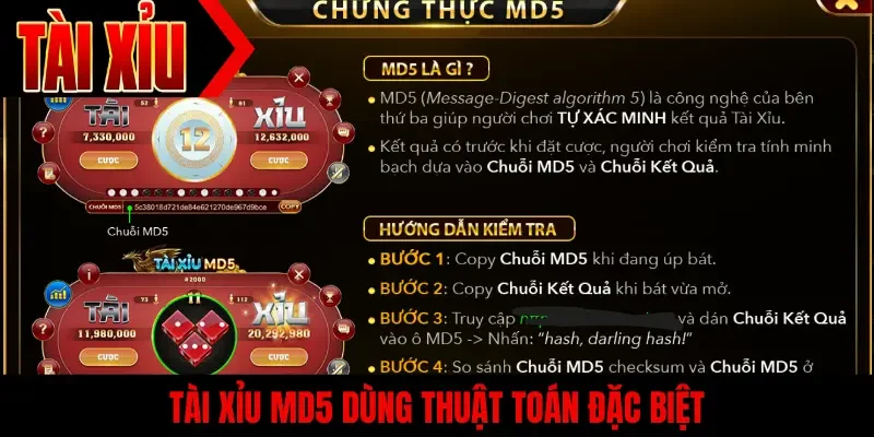 Tài xỉu MD5 dùng thuật toán đặc biệt